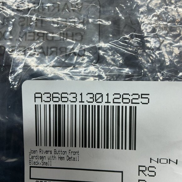 SMALL CARDIGAN BUTTON UP BLACK NEW JOAN RIVERS A366313 - Picture 11 of 11